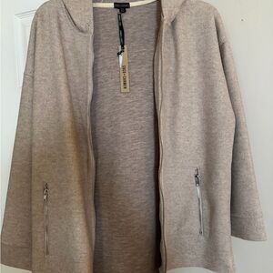 Coco and Carmen Women's Tan Hooded Jacket